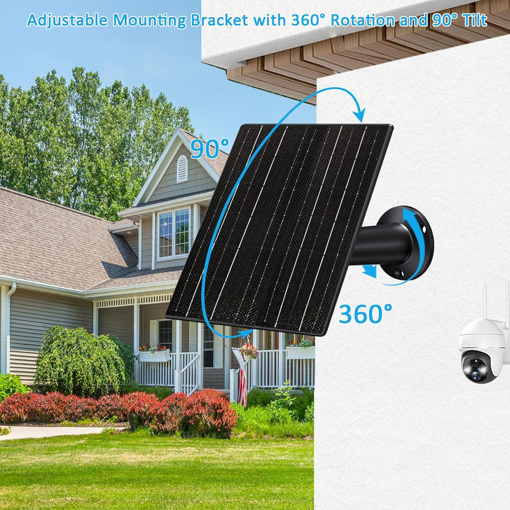 VUEBEE Solarpanel für Überwachungskamera & Wildkamera, 10W Solarmodul mit 5V/12V einstellbarer Ausga