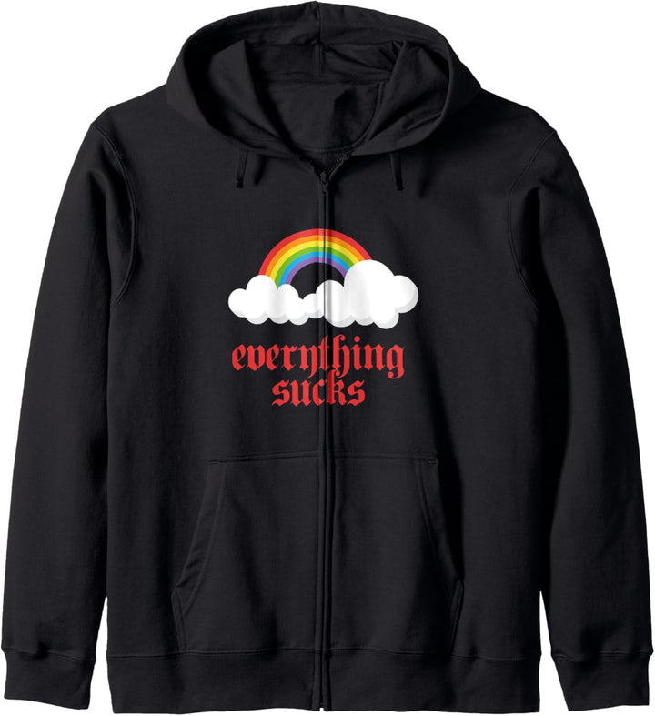 Kawaii Everything Sucks Goth Egirl Aesthetic Witch Kapuzenjacke