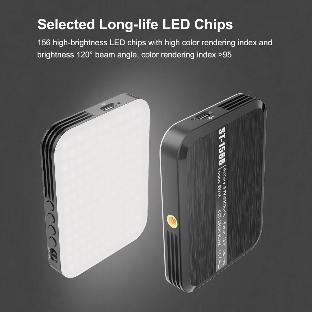 156 LED Selfie Licht Handy, dimmbares Handy Licht 2500-9000K CRI 95 + 5000mAh Professionelles Videol
