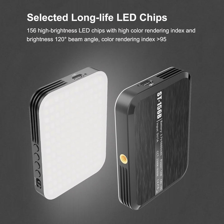 156 LED Selfie Licht Handy, dimmbares Handy Licht 2500-9000K CRI 95 + 5000mAh Professionelles Videol