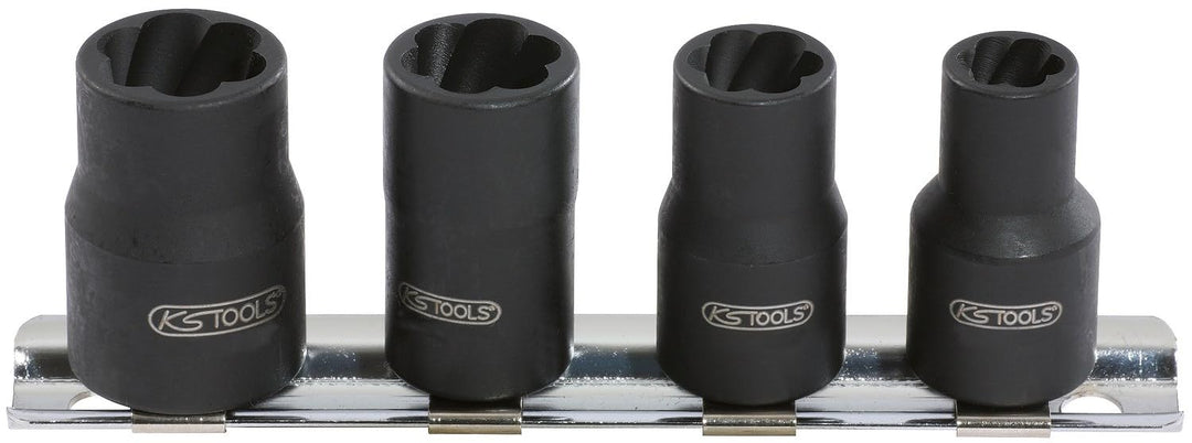 KS Tools 913.1450 1/4" Spiral-Profil-Stecknuss-Satz, 4-tlg., 8-13mm
