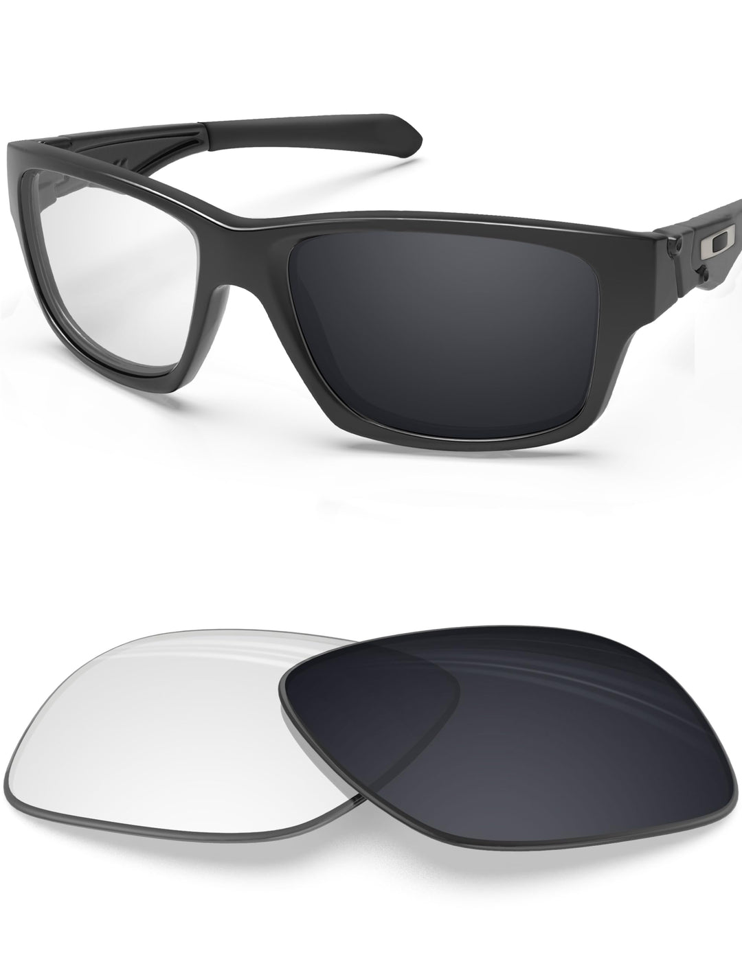 BlazerBuck Anti-salz Polarisierte Ersatzgläser für Oakley Jupiter Squared OO9135 Klares Schwarz Phot