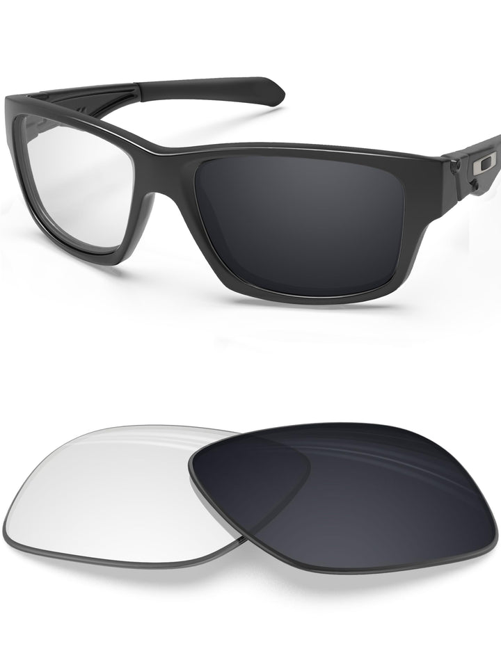 BlazerBuck Anti-salz Polarisierte Ersatzgläser für Oakley Jupiter Squared OO9135 Klares Schwarz Phot