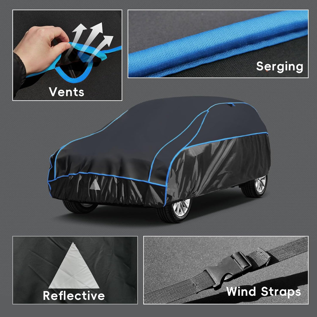 Hagelschutzplane Auto Autoabdeckung Wasserdicht, PKW Hagelschutzgarage, Abdeckplane für Hagel Regen