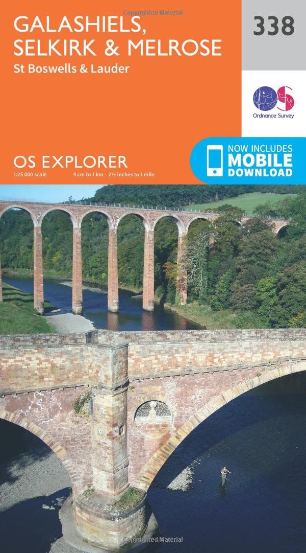 Galashiels, Selkirk and Melrose (OS Explorer Map, Band 338), Karte