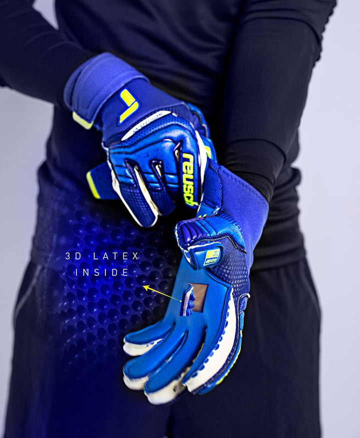 Reusch Unisex – Erwachsene Attrakt Duo Torwarthandschuh 9 deepblu/safe yell/dep blu, 9 deepblu/safe