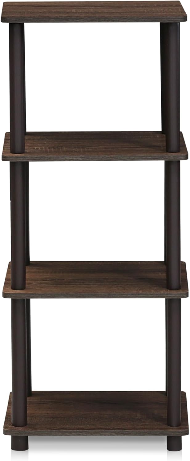 Furinno Raumregalsystem mit 3 Fächern, holz, Nussbaum/Braun, 29.46 x 29.46 x 92.71 cm Walnuss/Braun