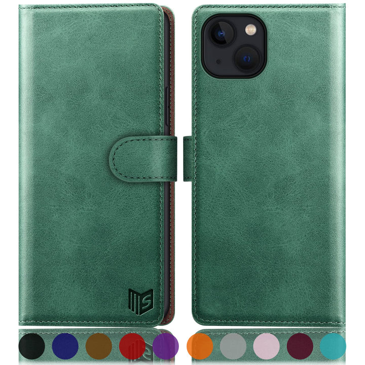 SUANPOT [RFID Schutz für iPhone 14 Plus 6.7" Hülle PU Leder Handyhülle Lederhülle Klapphülle Kartenf