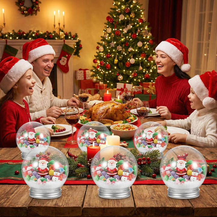 6 Stück Schneekugel Mit Schraubverschluss,150 ML Schneekugel Selber Machen Weihnachten DIY Bastelset