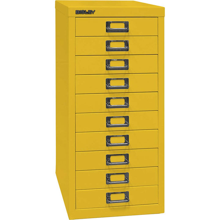 BISLEY MultiDrawer, 29er Serie, DIN A4, 10 Schubladen, Metall, 641 Zinkgelb, 38 x 27.9 x 59 cm
