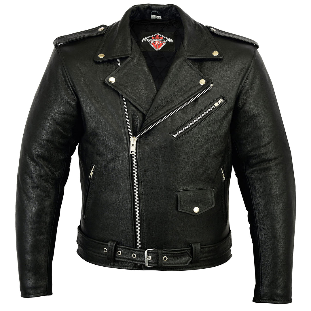 TEXPEED Motorrad lederjacke herren mit protektoren - Marlon Brando Retro Chopper Rockerjacke - Mit O