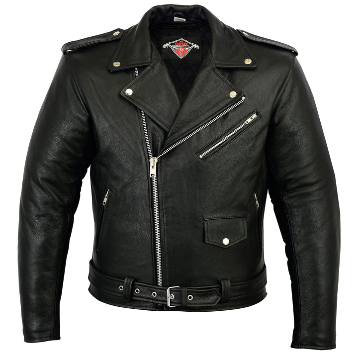 TEXPEED Motorrad lederjacke herren mit protektoren - Marlon Brando Retro Chopper Rockerjacke - Mit O
