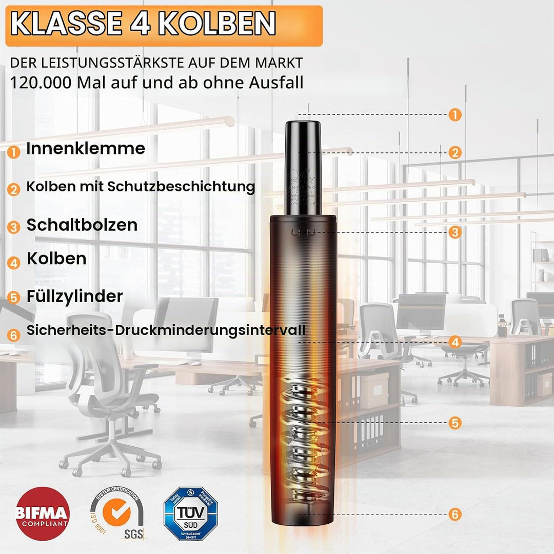 Gasdruckfeder, Qualität Neu Class 4 Bürostuhl Ersatz Gaslift, 1000 lbs (450KG), Universelle, Höhenve