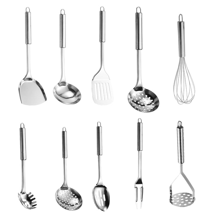 10er Küchenhelfer Set Küchenutensilien Edelstahl Kochlöffel Set Edelstahl Küchen Utensilien Set mit