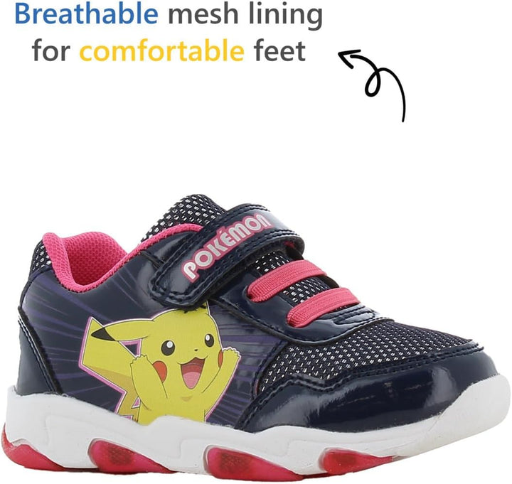 Leomil Pokémon Schuhe Mädchen Blinkschuhe Kinder, Ideal for Schule und Freizeit 25 EU Blau Rosa 495,