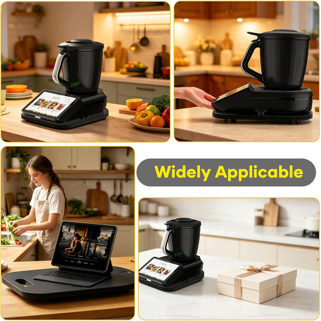 Gleitbrett für Thermomix TM7 mit 360° Lenkrollen, Beweglich in Alle Richtungen & Waagenschutz, Rollb
