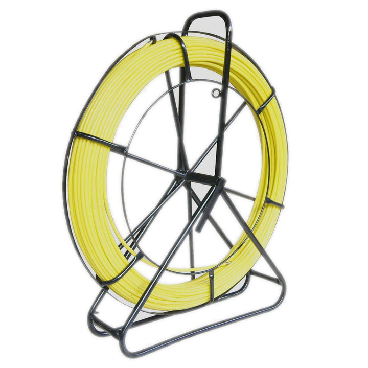 KATSU Glasfaserstab 8x120M Fischband Fiberglas Kabel Rad Rohr Rodder mit Stahlständer und Bremse, Gl