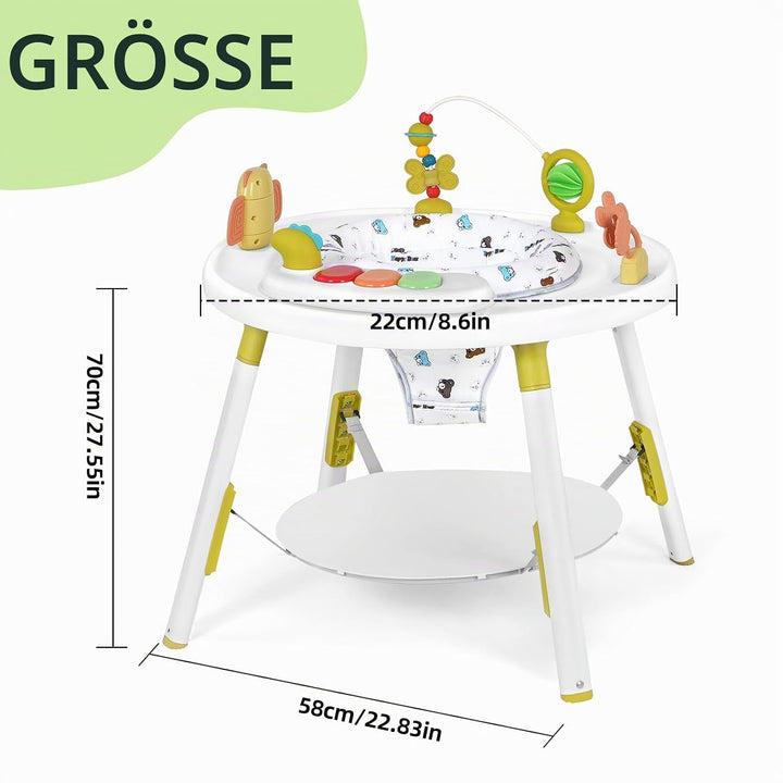 UBRAVOO Baby-Aktivitätszentrum, 3-in-1 Baby Lauflernhilfe mit abnehmbaren Spielzeugen und 360° Drehb