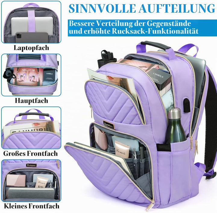 Rucksack Damen 15.6" Lila, 15.6" Lila
