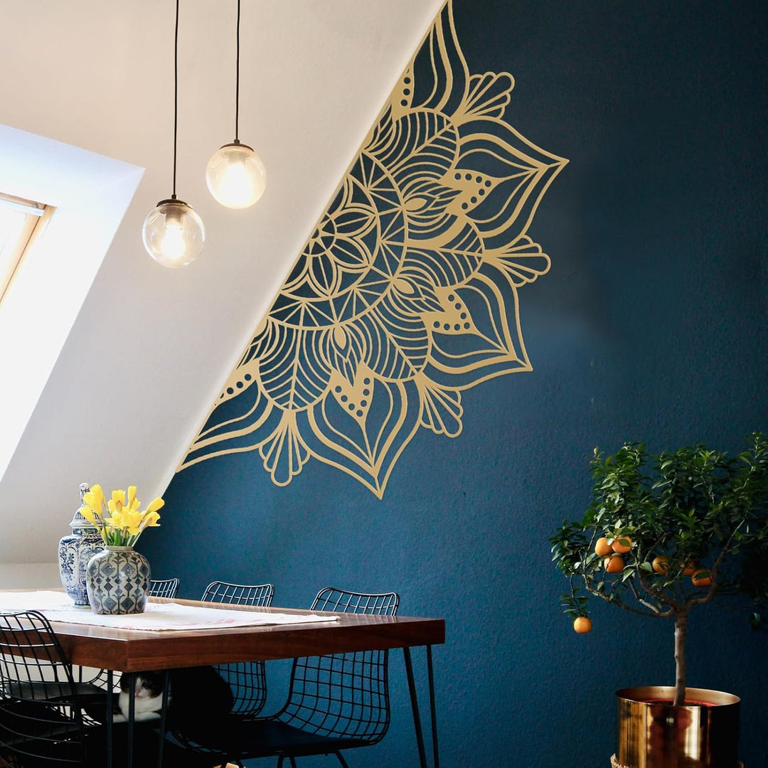 ESTART Grosse Metall-Mandala-Wanddekoration, einzigartige Lotusblumen-Wandkunst für Zuhause Schlafzi