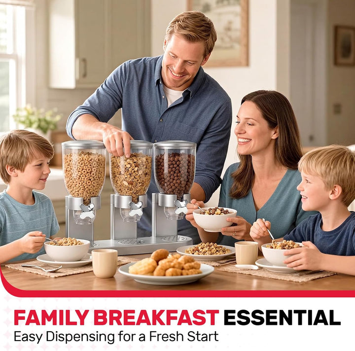 Sinceroduct Cereal Dispenser Countertop 2L, 3er Set Dreifacher Müsli Verteiler für die Arbeitsplatte