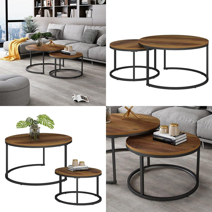 Vicco Couchtisch Set Montreal, Antikholz, 77 x 40 cm 2 Teile