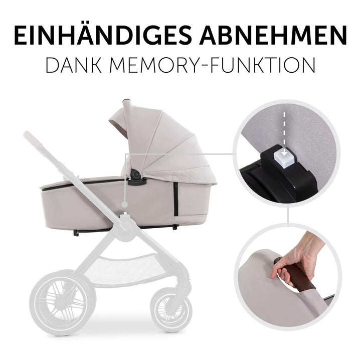 hauck Babywanne mit Memory-Knöpfen für Walk N Care Kinderwagen für Neugeborene ab Geburt bis 9 kg, U