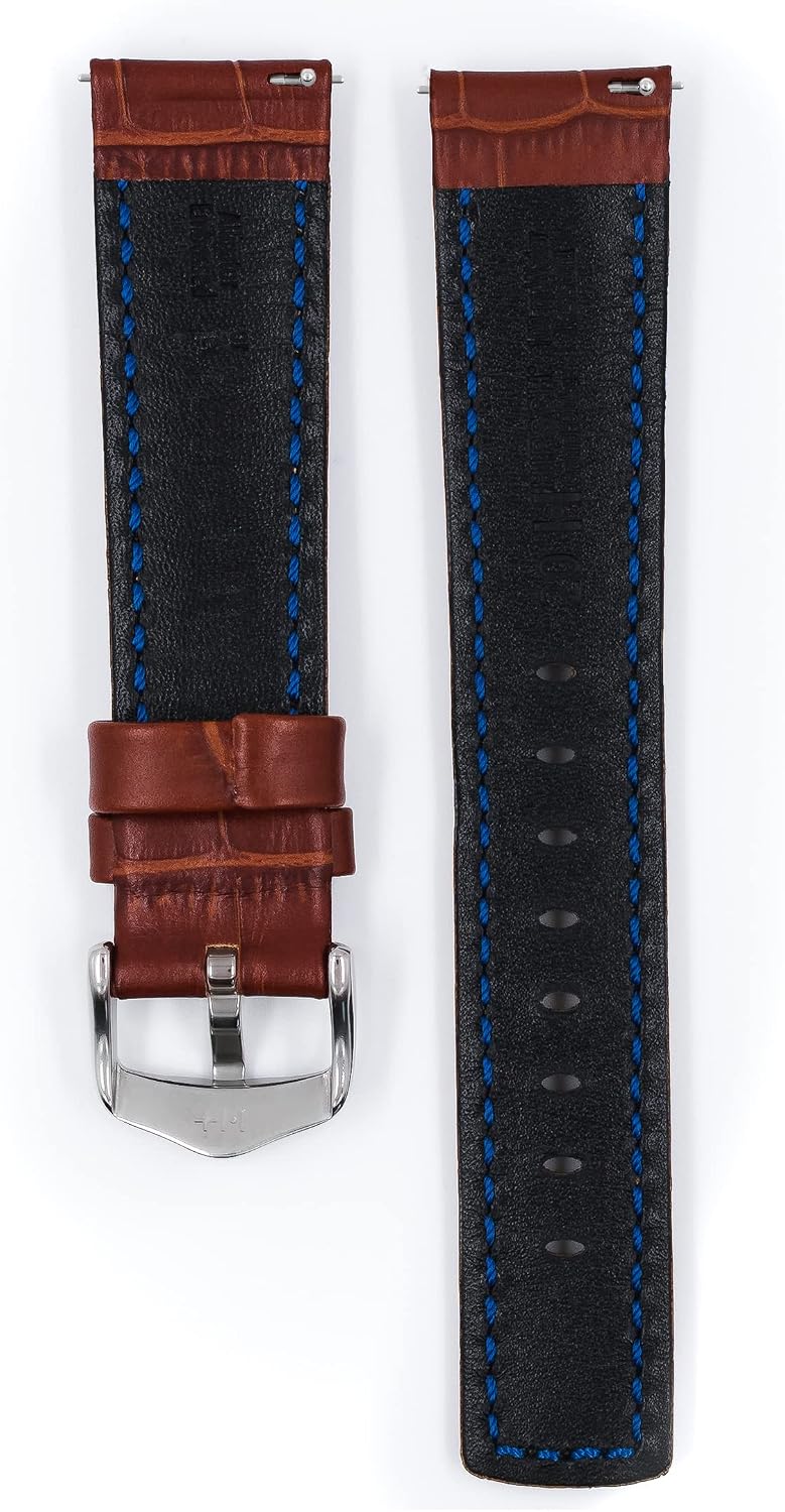 HIRSCH Herren Uhrenarmband Alligator Style Modell Grand Duke 24 mm Goldbraun, Goldbraun