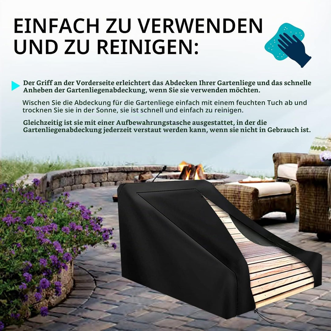 MRWiZMS Abdeckhauben Für Gartenliege, Sonnenliege Schutzhülle Abdeckung Winterfest,Holzliegen Outdoo