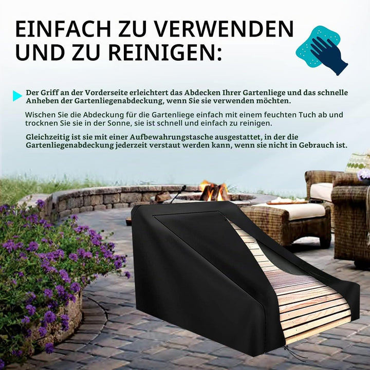 MRWiZMS Abdeckhauben Für Gartenliege, Sonnenliege Schutzhülle Abdeckung Winterfest,Holzliegen Outdoo