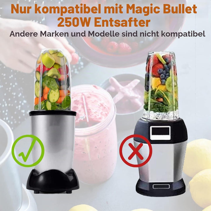 Ersatzteil für Magic Bullet Blender,Kreuz- und Flache Klingen mit Gummidichtungen, Ersatzteile für M