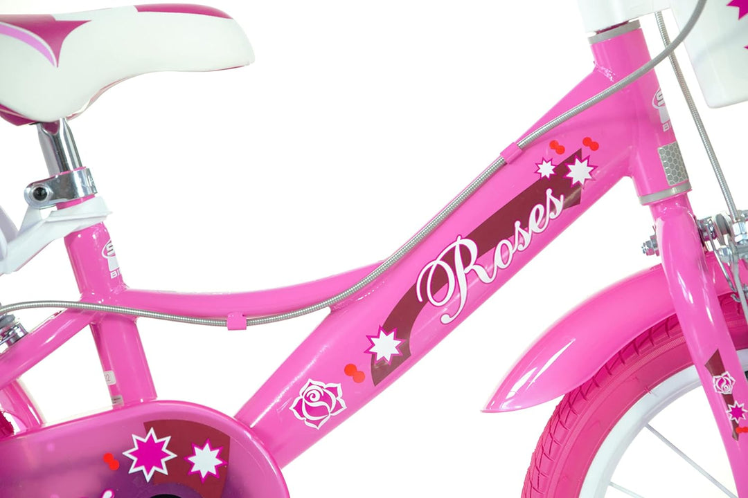 SCH Girls Bicycle Roses Children's Bicycle 14" (4-6 years) Pinke, 14" (4-6 years) Pinke