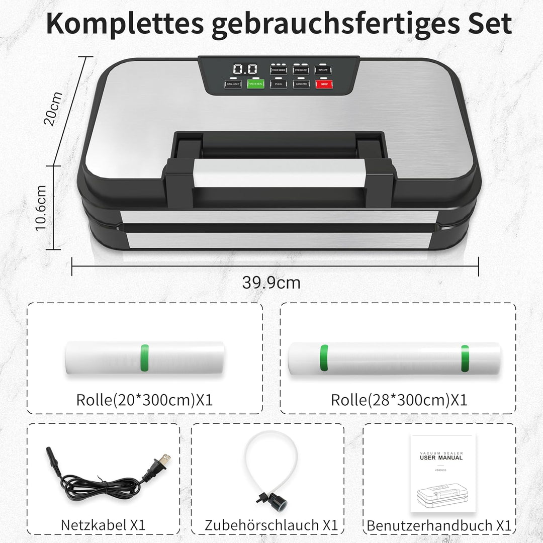 Heisssiegelgerät für die Konservierung von Snacks und die Lagerung von Lebensmitteln (Stainless Stee