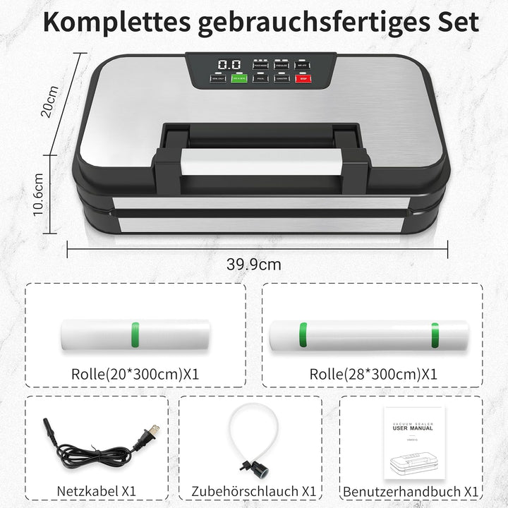 Heisssiegelgerät für die Konservierung von Snacks und die Lagerung von Lebensmitteln (Stainless Stee