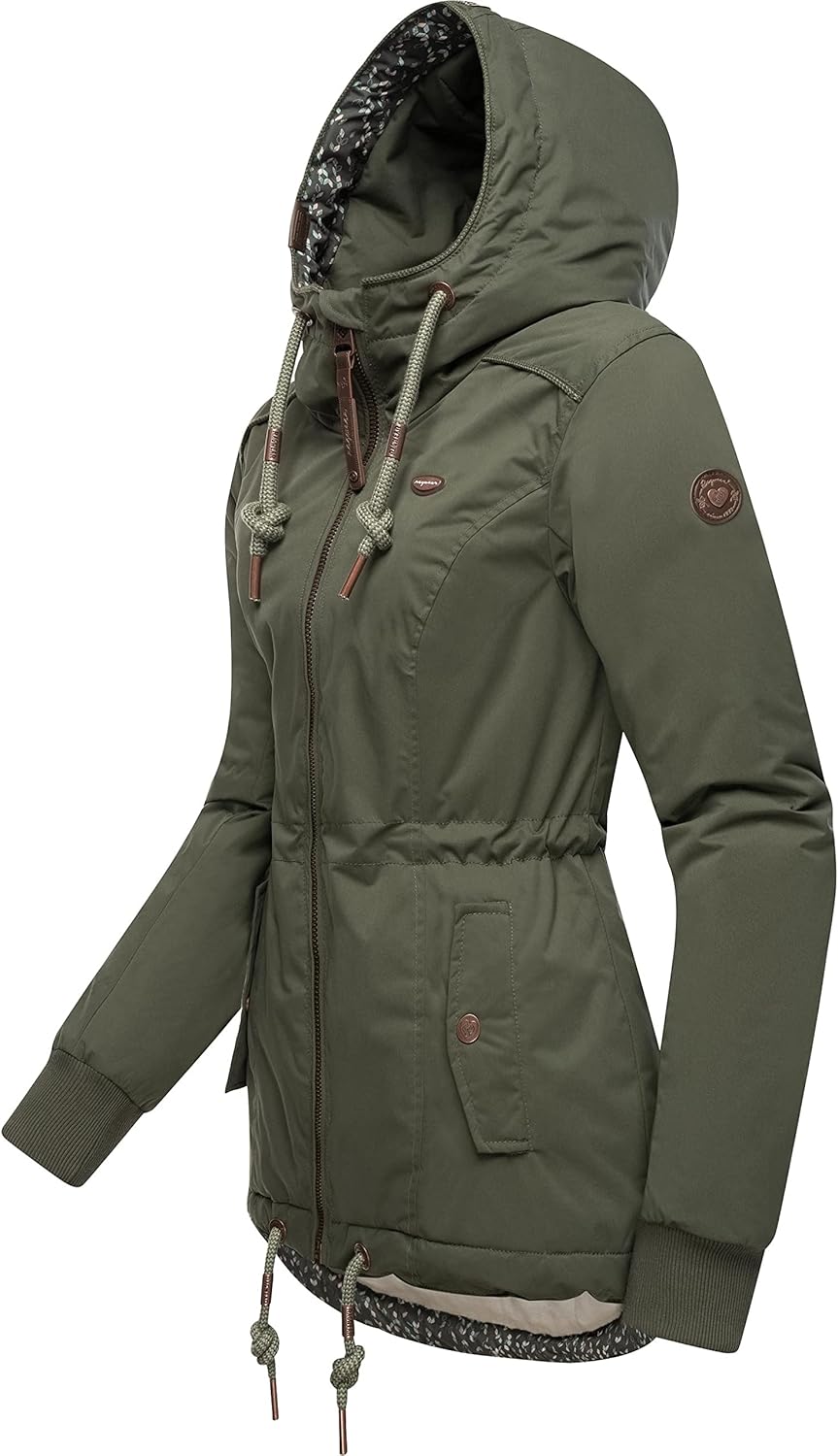 Ragwear Damen Winterjacke Outdoorjacke wasserdicht mit Kapuze YM-Danka XS-6XL XL Dark Olive22, XL Da