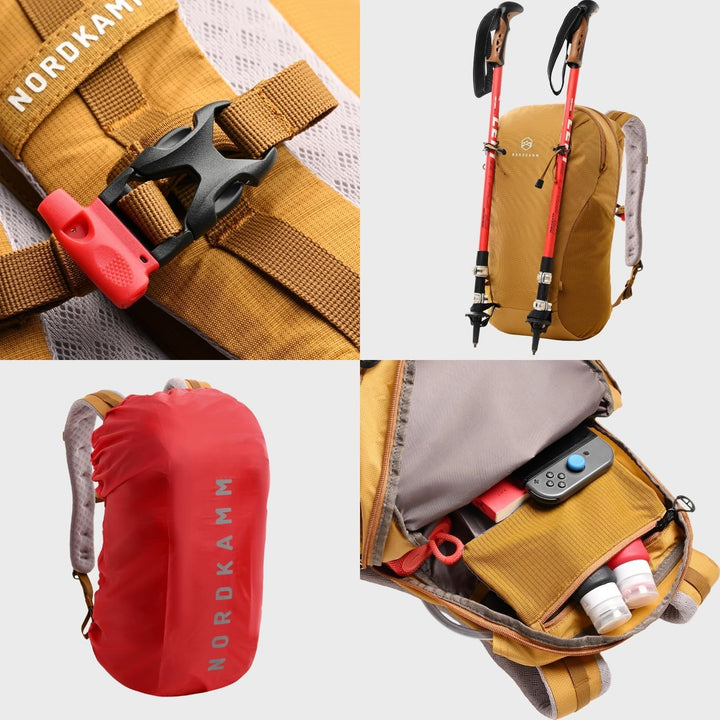 NORDKAMM® Profi Wanderrucksack 20L, klein - nur 680 g, Rucksack 20l aus Robic® Performance Nylon, Da