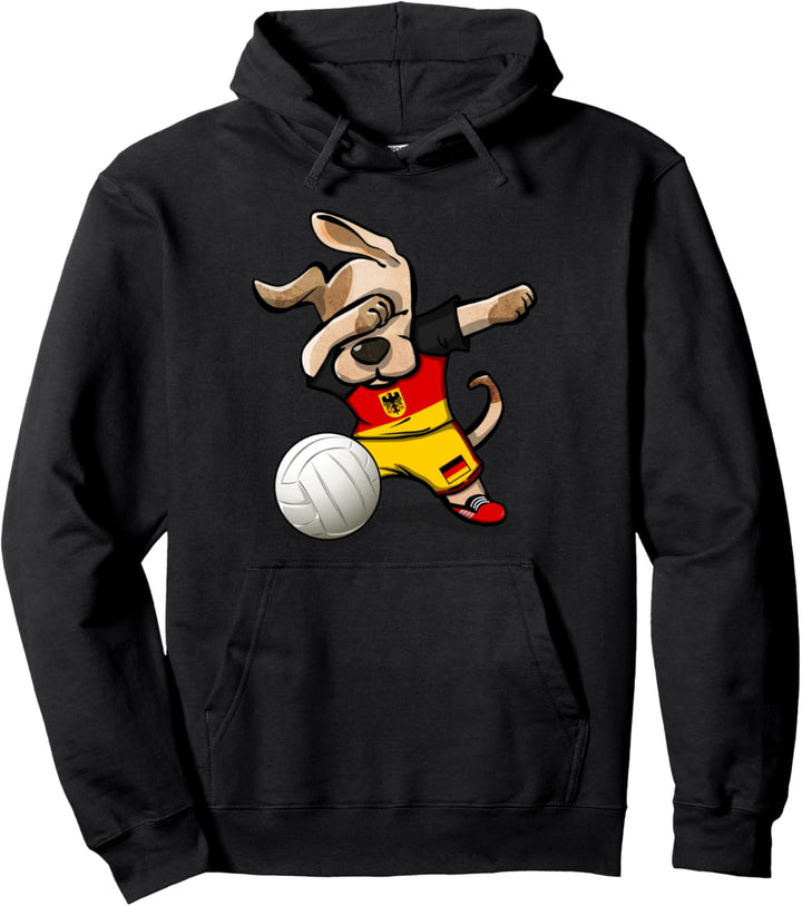 Tupfender Hund Deutschland Volleyball Deutsche Flagge Sport Pullover Hoodie