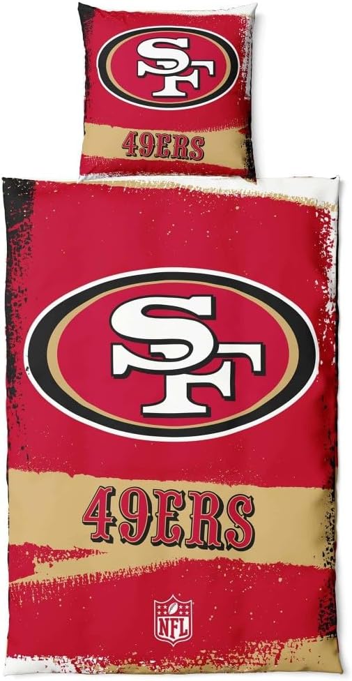 San Francisco 49ers NFL Bettwäsche Set ** Raw ** Baumwolle, Reissverschluss, 135x200 cm Bettdeckenbe