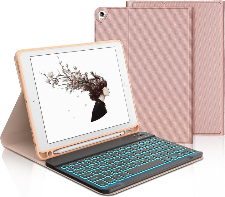 IVEOPPE iPad 9. Generation Hülle mit Tastatur, iPad 10.2 Hülle mit Tastatur, Bluetooth QWERTZ iPad 9