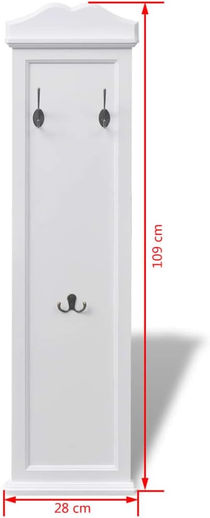 Hothingwell Garderobenständer, 2 Stück, weiss, Barockstil, 3 Kleiderhaken | Hochwertiger Stahl, für