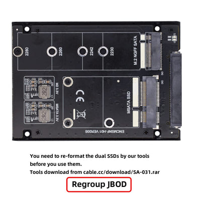 chenyang MSATA ＆ M.2 NGFF SATA SSD auf 2.5" SATA JBOD Raid0 Span Bridge HDD Disk Drive Gehäuse NGFF