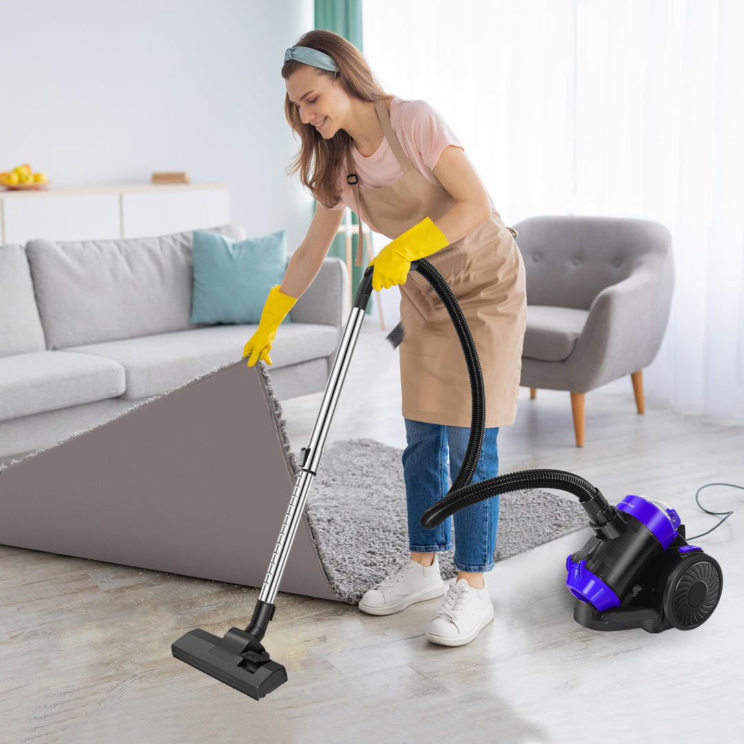 DayPlus Beutelloser Bodenstaubsauger, 1000 W Motor Staubsauger Beutellos für Hartboden, Teppich, Kom