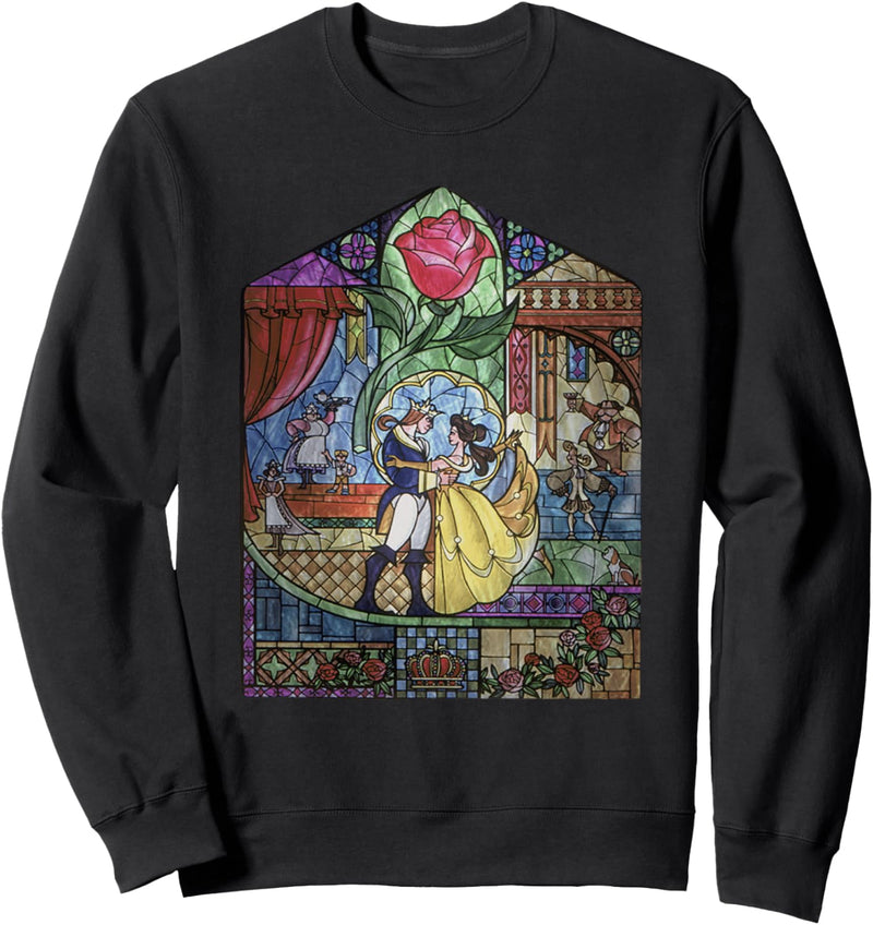 Disney Beauty & The Beast Stained Glass Rose Sweatshirt