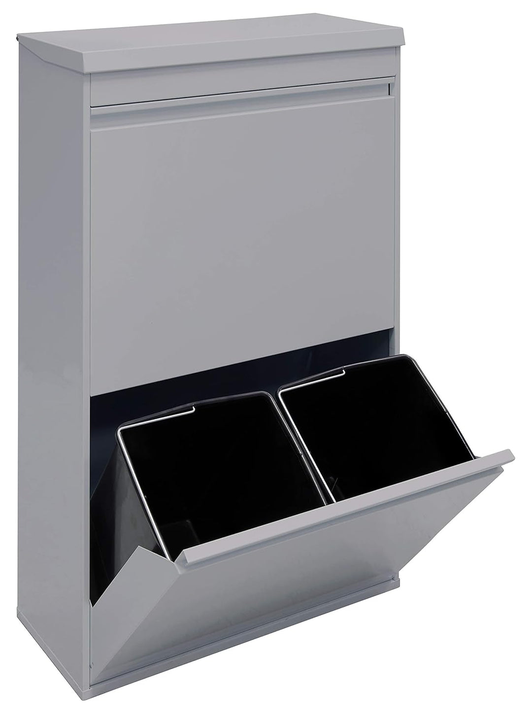 ARREGUI Top CR622-B Mülltrennsystem aus Stahl mit Aufbewahrungsbox mit Deckel | 4 Fächer Mülleimer f