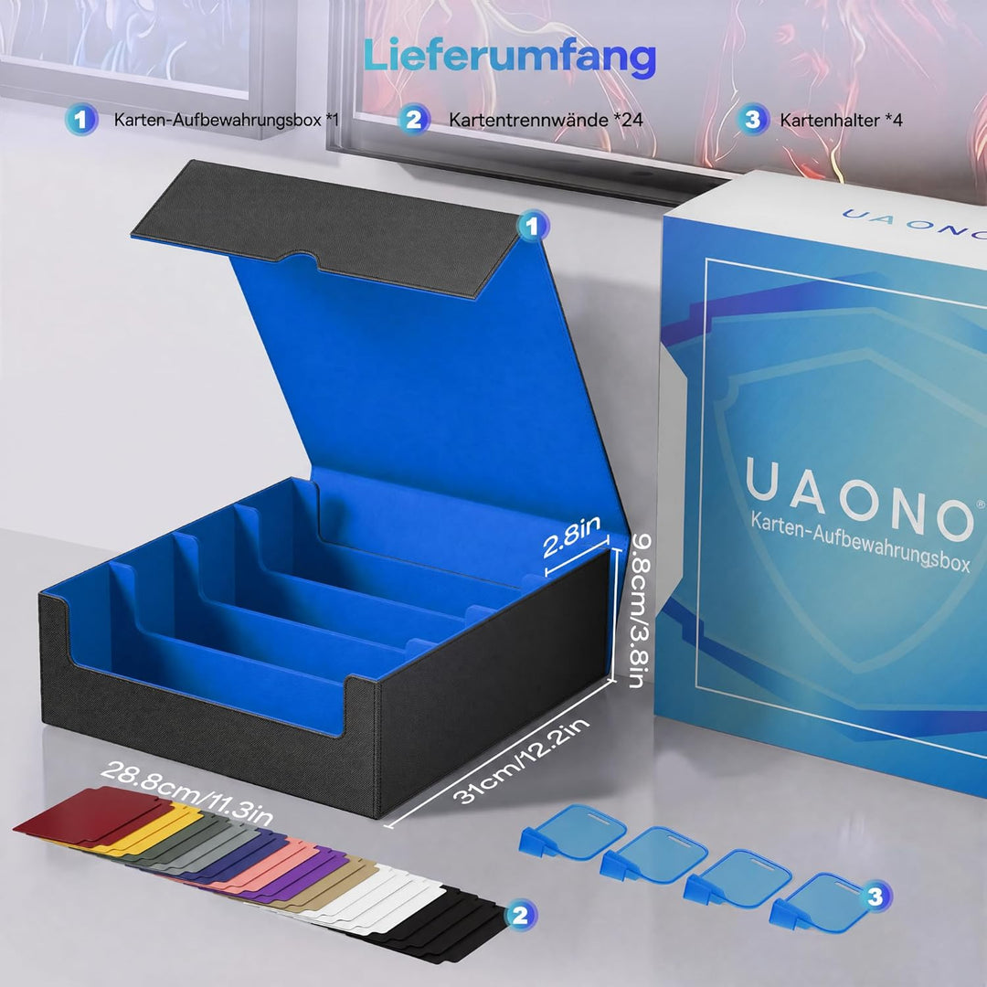 Kartenaufbewahrungsbox für Trading Cards, 2400+ MTG Commander Deck Box mit 24pcs bunten Teilern, Kar