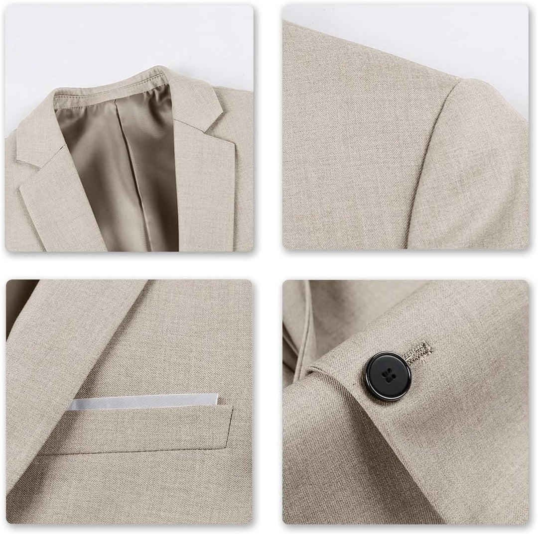 Allthemen Anzug Herren Anzüge Slim Fit 2 Teilig Business Herrenanzug Sakko Hose XL Beige, XL Beige