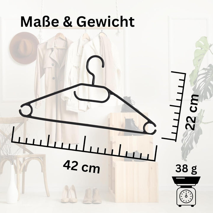50 Kleiderbügel mit 360 Grad drehbaren Haken recycelter Kunststoff Bügel rutschfest, platzsparend, M