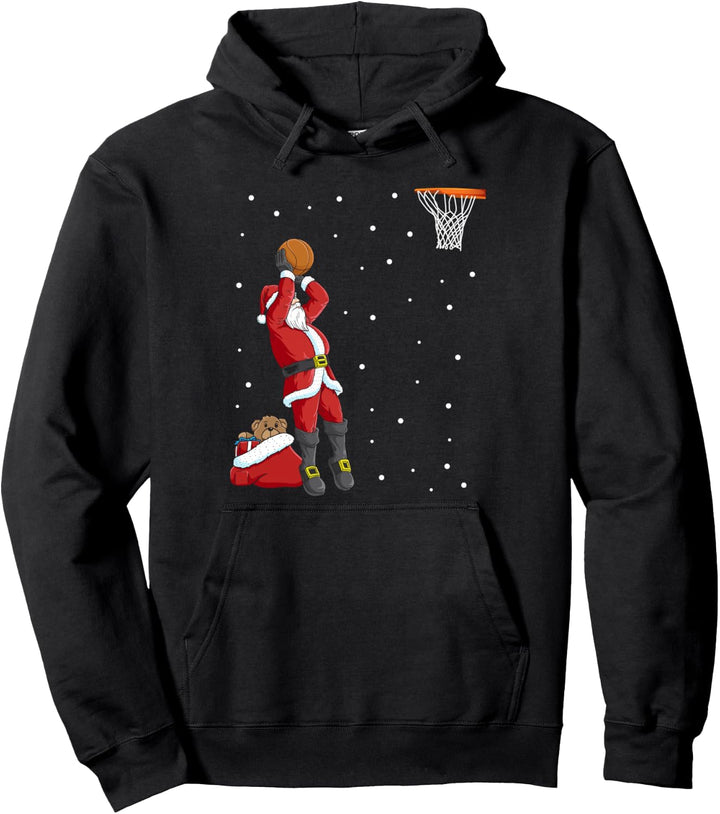 Lustiges Weihnachtsmann Basketball Weihnachten Wurf Geschenk Pullover Hoodie