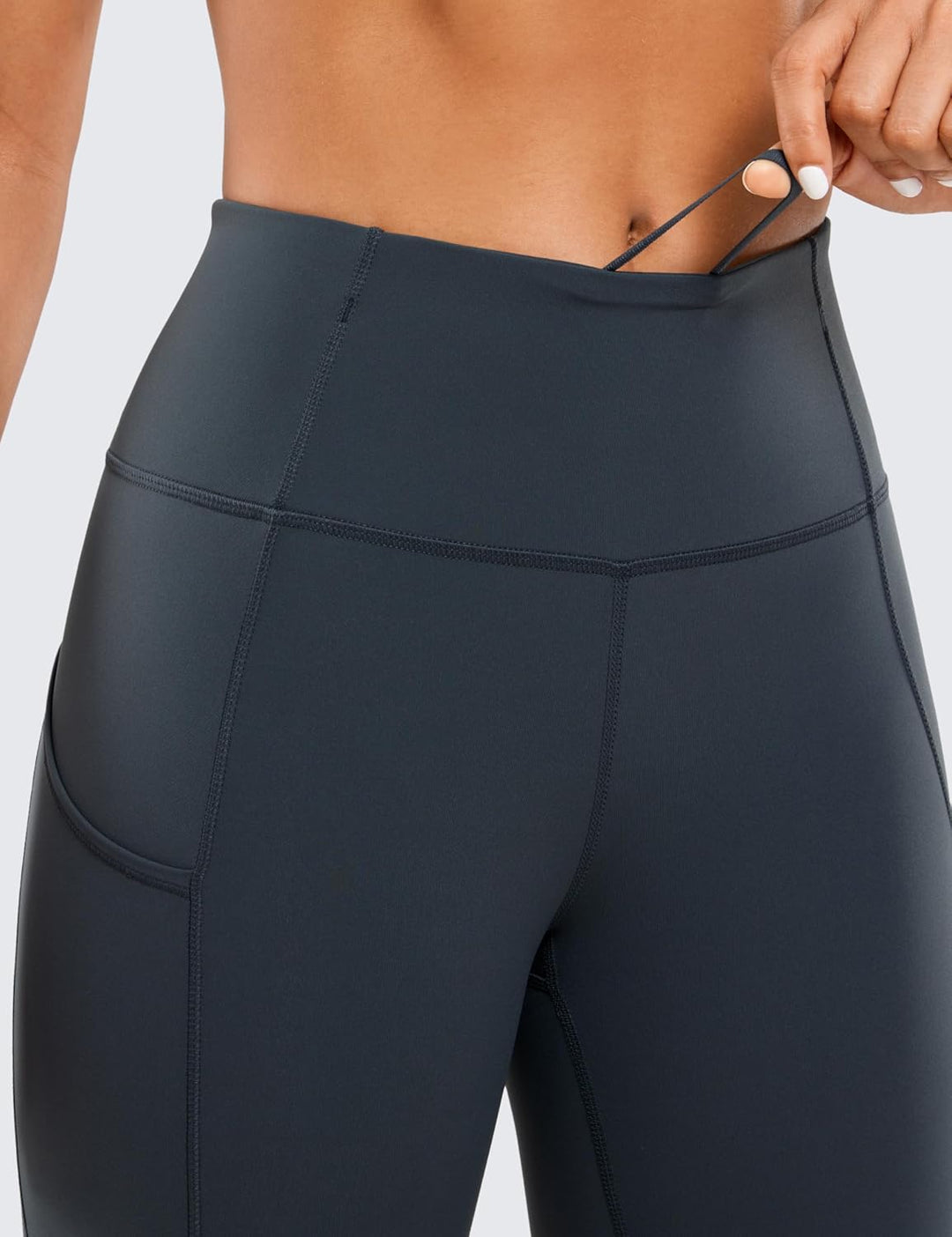 CRZ YOGA Damen Naked Feeling Sport Leggings mit Taschen High Waist Sporthose Gym Blickdicht Yogahose