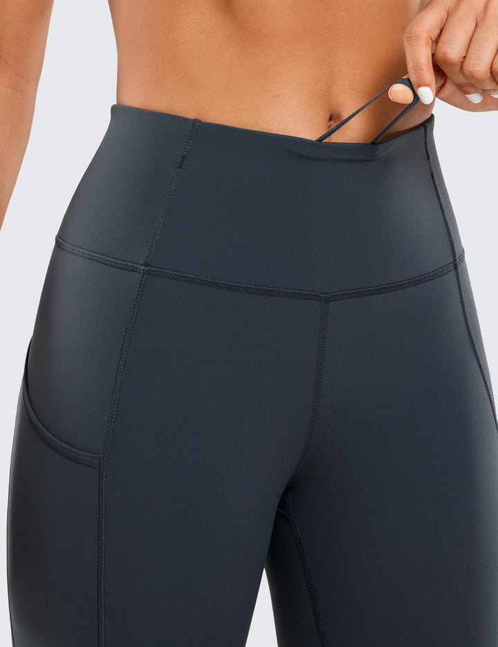 CRZ YOGA Damen Naked Feeling Sport Leggings mit Taschen High Waist Sporthose Gym Blickdicht Yogahose